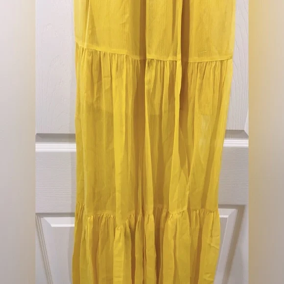 NWT $698 Veronica Beard Women's Yellow Florencia Silk Tiered Gown Dress - Picture 9 of 11